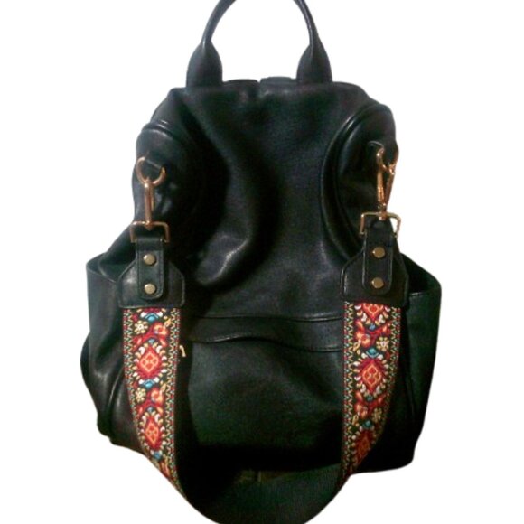 3 in 1 Convertible Backpack Purse Bag Tote Black Large Size - Picture 5 of 11